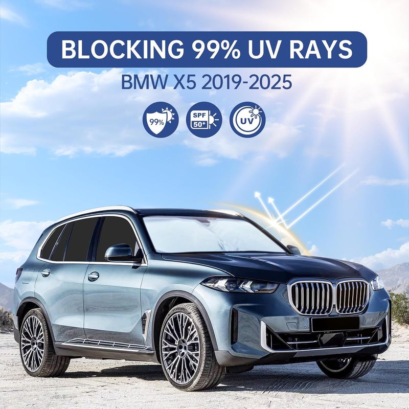 FSHAANY'S 10pcs Car Window Shades for BMW X5 2019-2025, Full Car Window Covers for Privacy, Sunshades for X5 Front Rear Windshield Side Windows to Block UV and Protect Privacy - Image 5